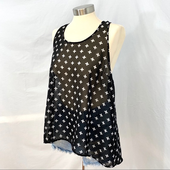 Sheer Rocker Chiffon Tank Top - Picture 4 of 4